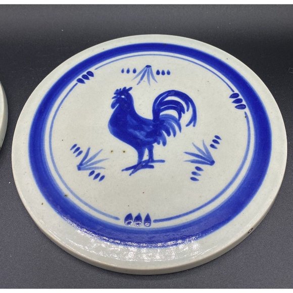 Ken Edwards El Palomar Mexican Pottery Round Rooster & Duck Trivet 7" LOT 2 - Picture 2 of 12